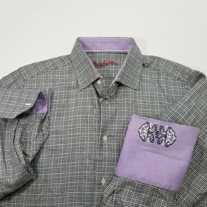 Robert Graham Dress Shirt Houndstooth Plaid